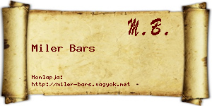 Miler Bars névjegykártya